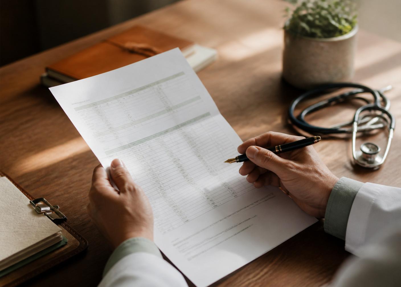 A Pristine Health provider reviewing patient lab results